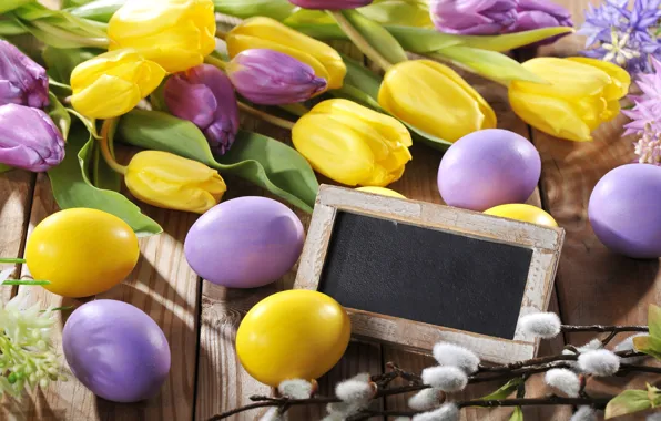 Цветы, яйца, Пасха, тюльпаны, flowers, spring, Easter, eggs