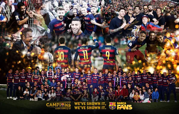 Wallpaper, sport, football, FC Barcelona, La Liga Champions, Spanish Cup Winners