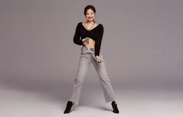 Обои для рабочего стола, kpop, blackpink, блэкпинк, корейская певица, kim jennie, ким дженни, 16x9
