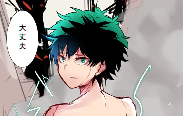 Взгляд, улыбка, My Hero Academia, Boku No Hero Academia, Мидория Изуку, Midoriya Izuku, Моя Геройская …