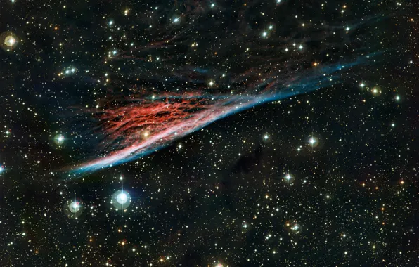 Картинка звезды, туманность, газ, созвездие Парусов, Карандаш, Pencil Nebula, NGC 2736