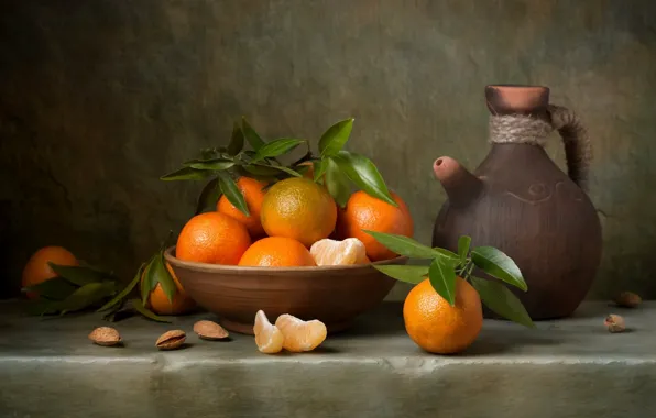 Цитрус, дольки, мандарины