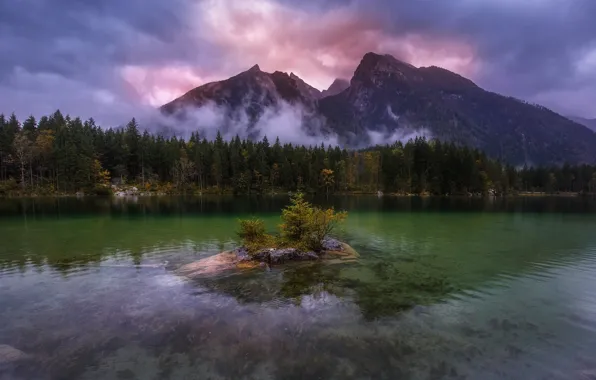 Осень, лес, горы, природа, озеро, гора, Германия