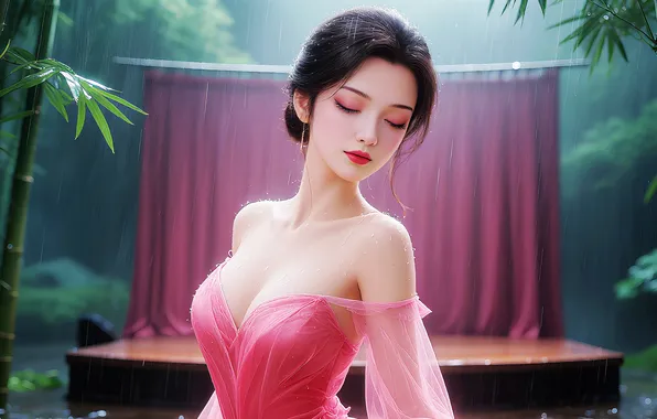 Картинка girl, brunette, asian, AI Art