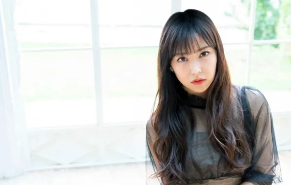 Girl, long hair, beautiful, pretty, lips, face, top, asian