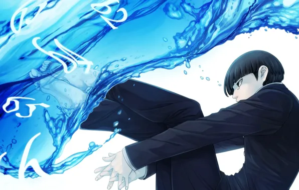 Вода, аниме, арт, цифры, парень, Mob Psycho 100