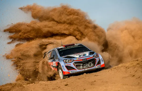 Картинка Пыль, Hyundai, WRC, Rally, Ралли, i20, Dani Sordo