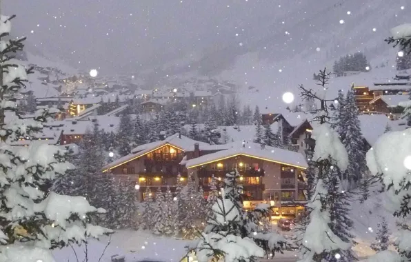 Природа, Австрия, Снег, Nature, Snow, Austria, Зимний город, Winter city
