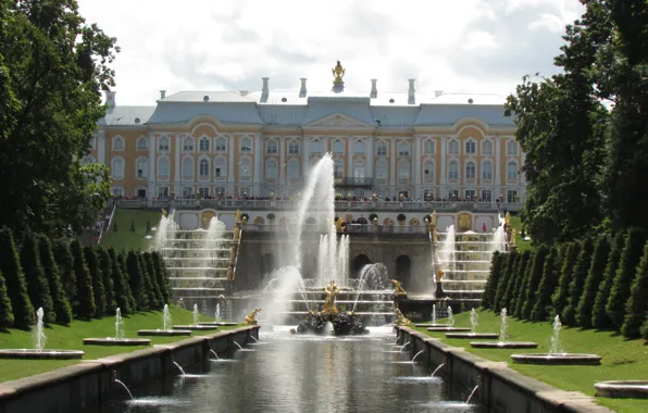 Питер, Россия, Фонтаны, Золото, Петергоф, СПБ, Санкт - Петербург