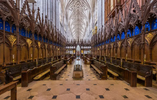 Великобритания, interior, хор, Diliff, Choir, Hamshire, Винчестерский собор, Winchester Cathedral