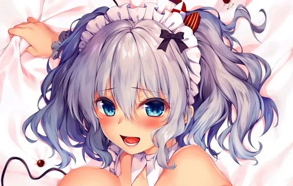 Girl, sexy, anime, blue eyes, beautiful, short hair, pretty, face