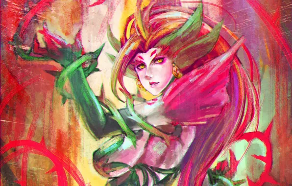Картинка девушка, lol, League of Legends, Rise of the Thorns, Zyra