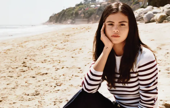 Взгляд, девушка, лицо, модель, актриса, красавица, певица, selena gomez