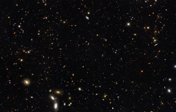 Хаббл, Вселенная, Галактики, НАСА, Galaxies Hubble Ultra Deep Field Partial, 12 биллионов световых лет