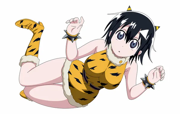 Girl, horns, dress, legs, anime, beautiful, short hair, pretty