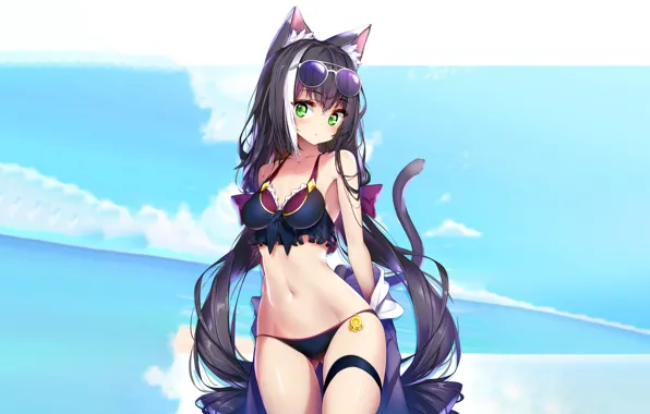 Girl, sexy, cleavage, long hair, boobs, anime, beautiful, pretty