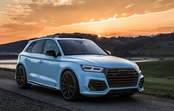 Закат, Audi, 2018, кроссовер, ABT, Widebody, SQ5
