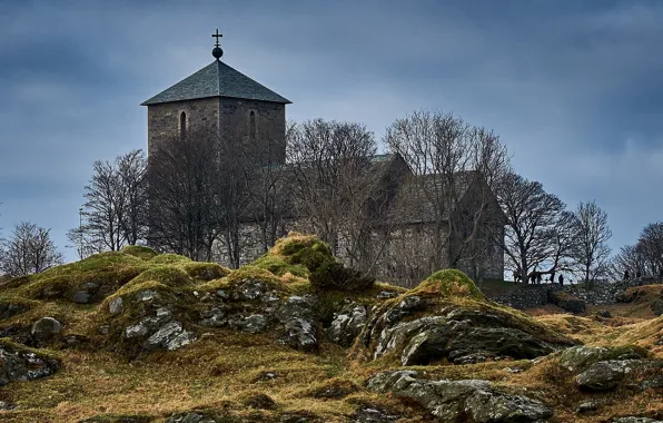 Картинка Норвегия, церковь, Norway, Rogaland, Avaldsnes