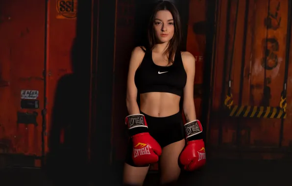 Red, Paris, shorts, sports, shadow, gym, pretty face, slim figure