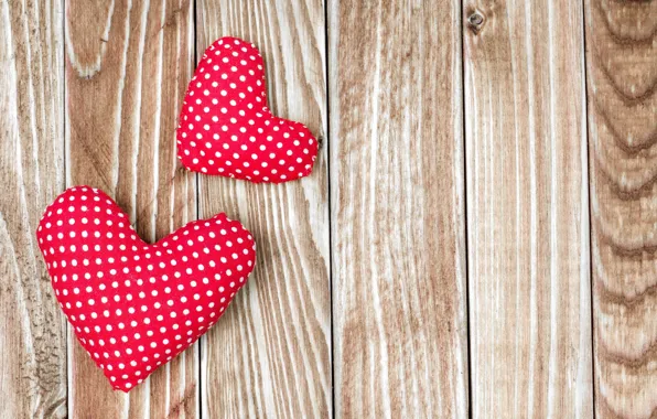 Сердечки, red, love, wood, romantic, hearts, valentine's day