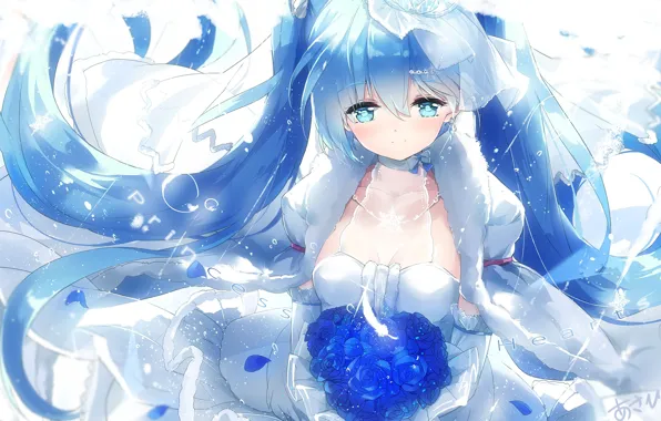 Девушка, аниме, арт, vocaloid, hatsune miku, yuki miku