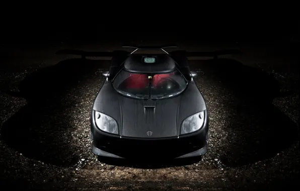 Ночь, Koenigsegg, перед, суперкар, карбон, supercar, night, front