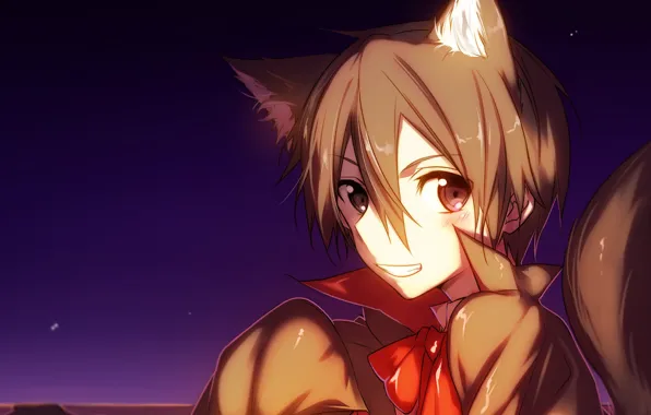 Котик, аниме, арт, Мастера меча онлайн, Sword Art Online, Кирито