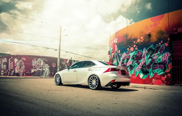 Картинка Lexus, wheels, black, металлик, лексус, графитти, vossen, IS250