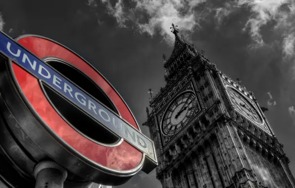 Картинка Англия, Лондон, Биг Бен, London, England, Big Ben, United Kindom, Underground