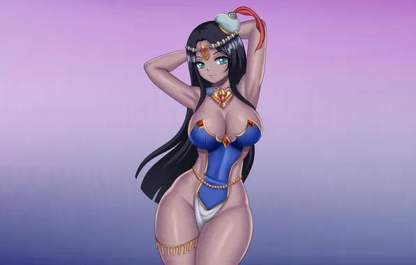 Girl, sexy, cleavage, long hair, boobs, anime, beautiful, pretty