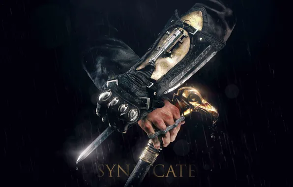 Картинка капли, дождь, англия, герой, перчатки, Assassin's Creed, Assassin's Creed: Syndicate, Jacob Frye