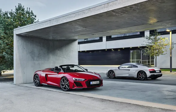 Audi, пара, Audi R8, Coupe, Spyder, V10, 2020, RWD