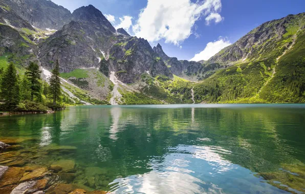 Лес, горы, природа, горное озеро
