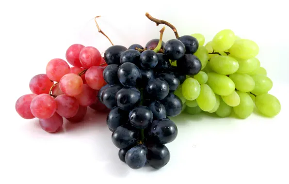 Картинка виноград, белый фон, фрукты