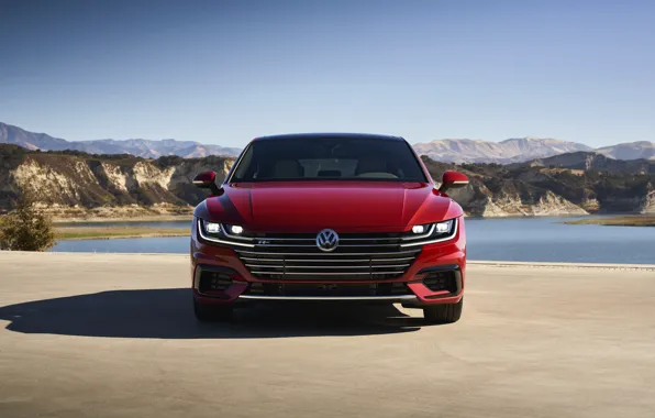 Картинка красный, Volkswagen, вид спереди, лифтбэк, Arteon, 2019, SEL Premium R-Line
