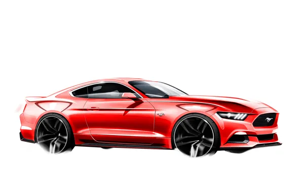 Mustang, Ford, Скетч, 2015