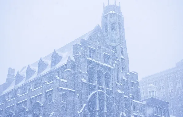 Картинка зима, Нью-Йорк, Снегопад, «Джонсон»