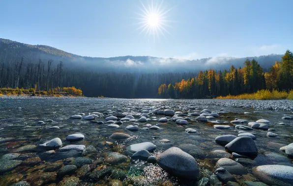 Цвета, река, камни