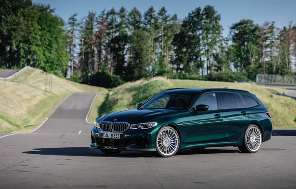 Картинка BMW, Green, Front, Touring, Alpina, Allrad, Alpina B3