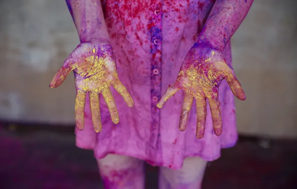 Colourful, happy, colour, hands, action, happiness, movement, moving