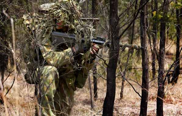 Картинка forest, soldier, camouflage, australian army sniper