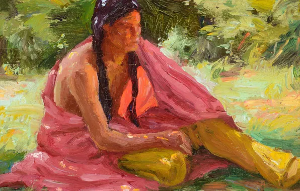 Картинка женщина, Joseph Henry Sharp, Taos Shade