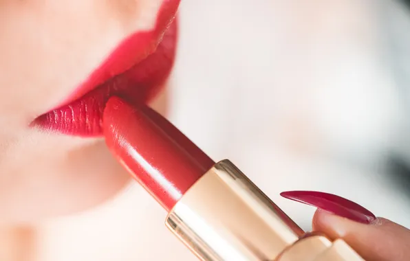 Woman, lips, lipstick