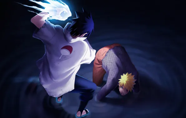 Naruto, art, manga, chekoaguilar, uzumaki naruto vs sasuke uchiha