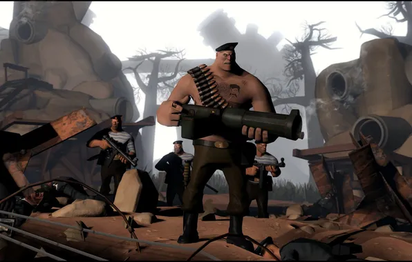 Картинка Team Fortress 2, war, heavy, russian