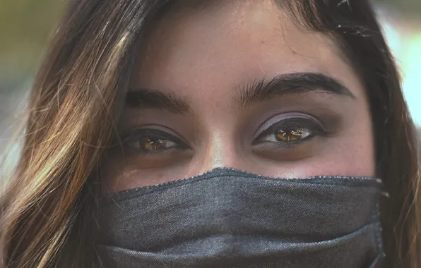 Girl, eyes, face, mask, covid19