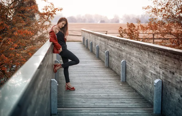 Картинка девушка, мост, Natalia