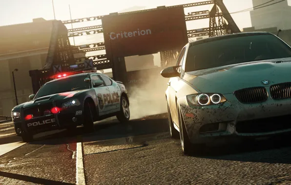 Город, гонка, bmw, полиция, погоня, Dodge Charger, need for speed most wanted 2