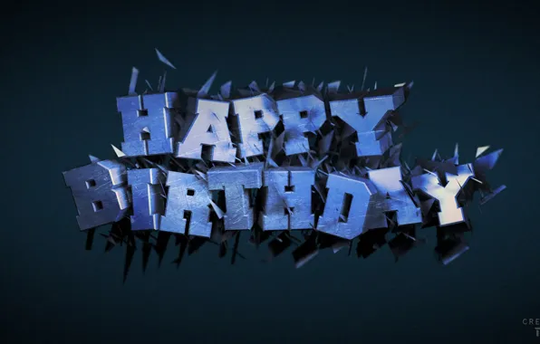 Текст, день рождения, cinema 4d, render, рендер, открытка, B-day, birth day