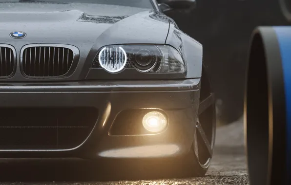 Авто, Фара, BMW, Машина, Серый, Car, Render, Серебряный